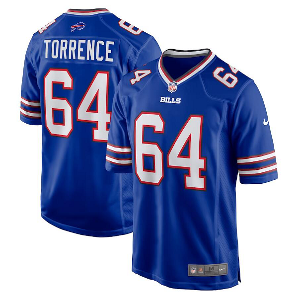 Men's Buffalo Bills #64 Cyrus Torrence Nike Royal Home Limited Jersey