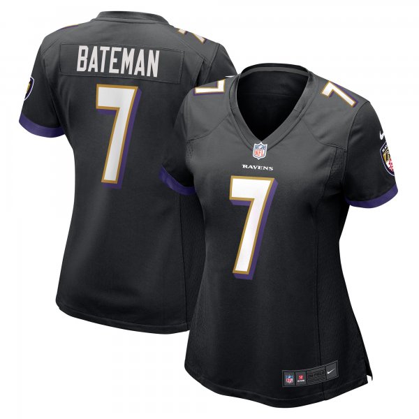 Women's Baltimore Ravens Rashod Bateman Nike Black Game Player Jersey