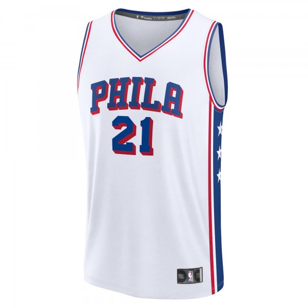 Men's Philadelphia 76ers Joel Embiid Fanatics White Fast Break Replica Jersey - Association Edition