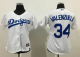 Los Angeles Dodgers #34 Fernando Valenzuela White Lady Fashion Stitched MLB Jersey