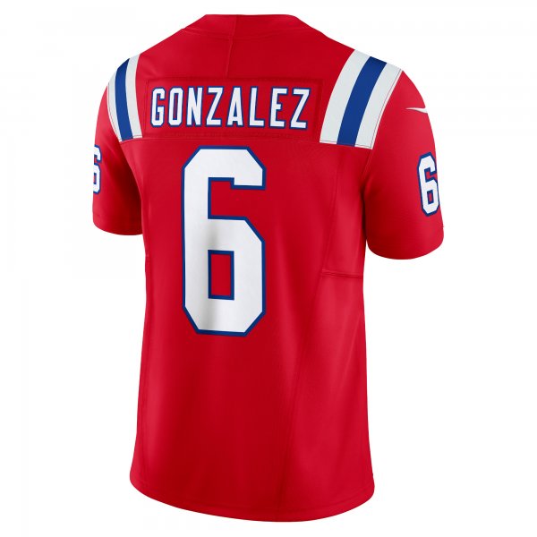 Men's New England Patriots Christian Gonzalez Nike Red  Vapor F.U.S.E. Limited Jersey