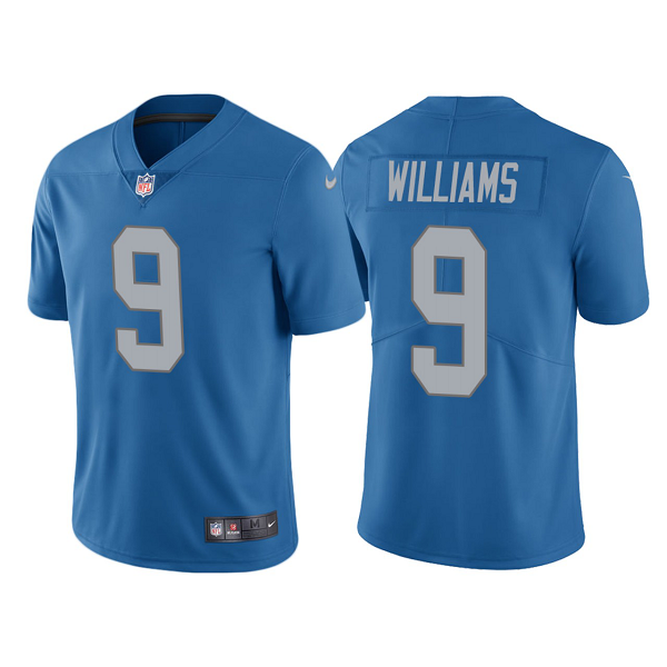 Men's Detroit Lions Jameson Williams #9 Blue 2022 NFL Draft Vapor Limited Jersey