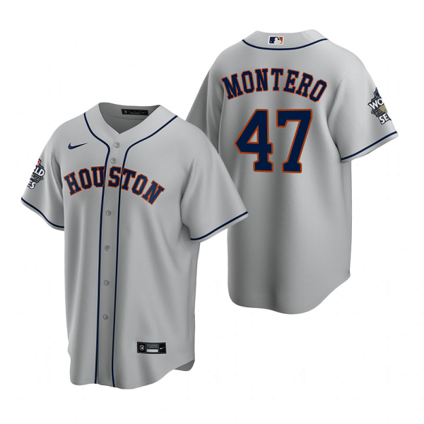 Men's Houston Astros Rafael Montero Gray 2022 World Series Cool Base Jersey