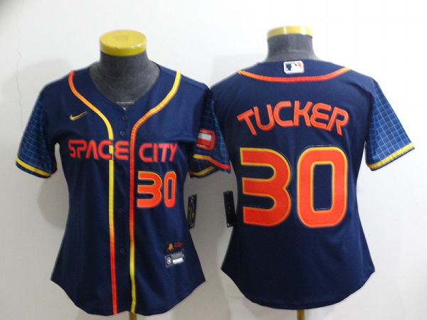 Women's Houston Astros #30 Kyle Tucker Nike Navy 2022 City Connect Replica MLB Jersey