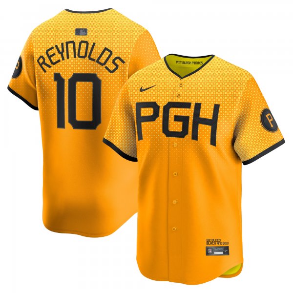 Men's Pittsburgh Pirates Bryan Reynolds Nike Gold City Connect Limited Player Jersey