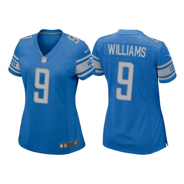 Women's Detroit Lions Jameson Williams #9 Blue 2022 NFL Draft Limited Jersey