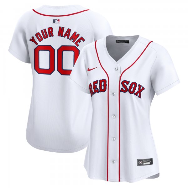 Women's Boston Red Sox Nike White Home Limited Custom Jersey