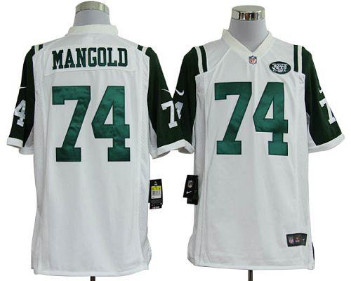 Nike New York Jets #74 Nick Mangold White Men's Stitched NFL Game Jersey