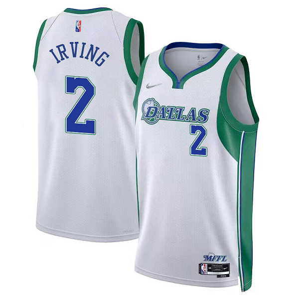 Youth Nike Dallas Mavericks #2 Kyrie Irving 2021/22 75th Anniversary City White NBA Jersey