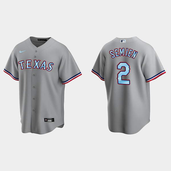 Men's Texas Rangers #2 Marcus Semien Gray 2022 Father's Day MLB Jersey