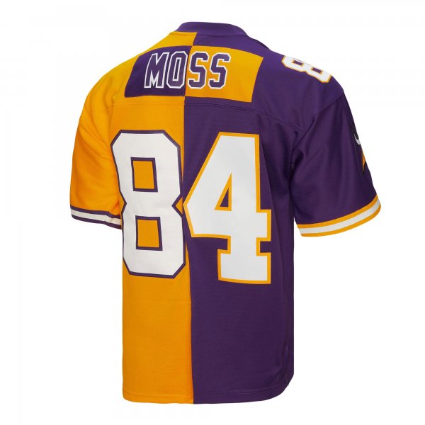 Men's Minnesota Vikings Randy Moss Mitchell & Ness Purple/Gold 1998 Split Legacy Replica Jersey