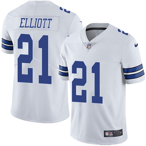 Nike Dallas Cowboys #21 Ezekiel Elliott White Men's Stitched NFL Vapor Untouchable Limited Jersey