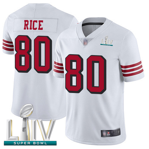 San Francisco 49ers #80 Jerry Rice White Rush Super Bowl LIV Bound Men's Stitched NFL Vapor Untouchable Limited Jersey