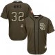 Men's San Diego Padres #32 Franmil Reyes Green Salute to Service Majestic MLB Jersey