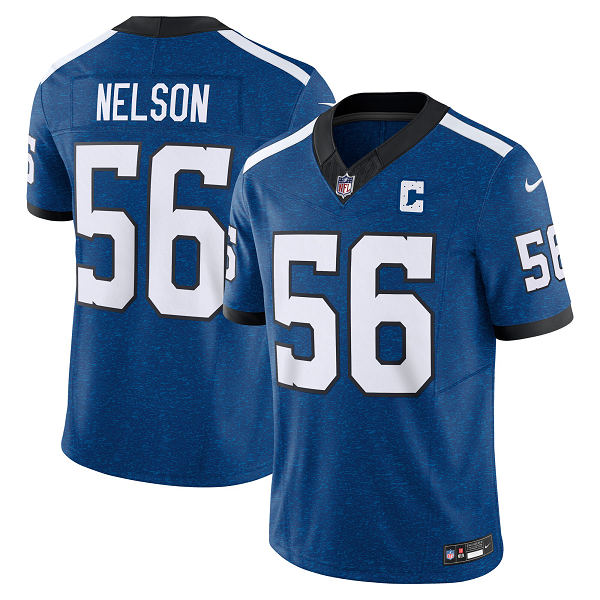 Men's Indianapolis Colts #56 Quenton Nelson Nike Royal Indiana Nights Alternate Vapor F.U.S.E. Limited Jersey