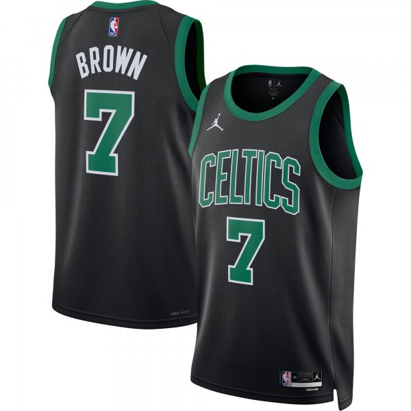 Unisex Boston Celtics Jaylen Brown Jordan Brand Black Swingman Jersey - Statement Edition