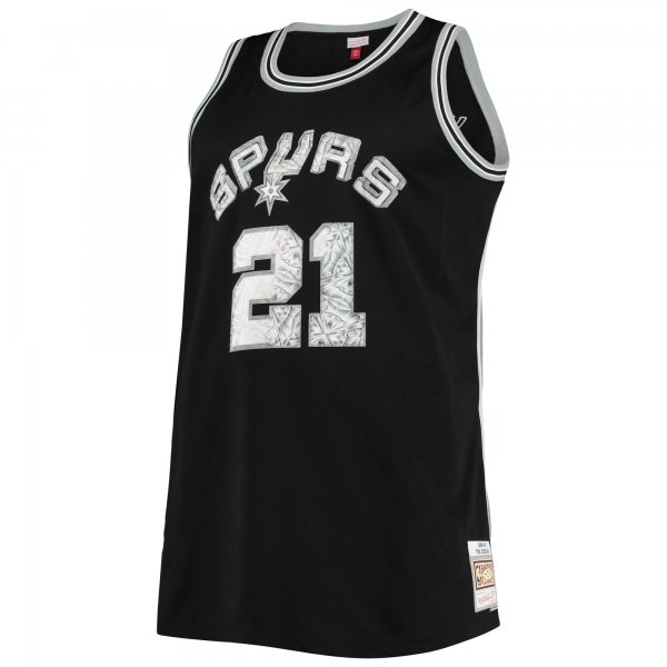 Men's San Antonio Spurs Tim Duncan Mitchell & Ness Black Big & Tall 1998/99 NBA 75th Anniversary Diamond Swingman Jersey