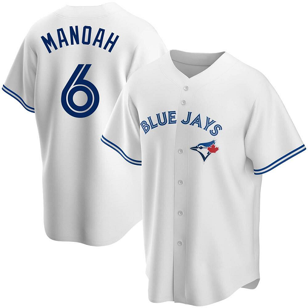 Men's Toronto Blue Jays #6 Alek Manoah Nike Alternate White MLB Jersey