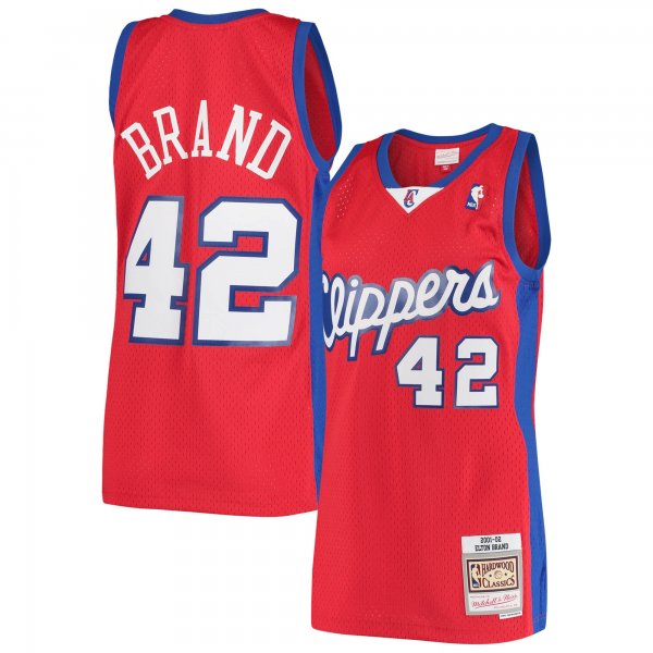 Men's LA Clippers Elton Brand Mitchell & Ness Red Hardwood Classics Swingman Jersey