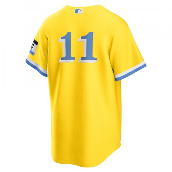 Men's Boston Red Sox Rafael Devers Nike Gold/Light Blue City Connect Replica Player Jersey