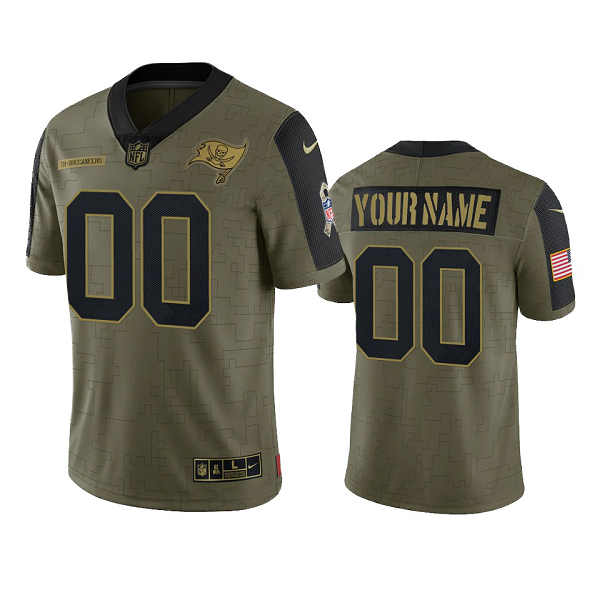 Tampa Bay Buccaneers Custom Olive 2021 Salute To Service Men's Limited NFL Jersey