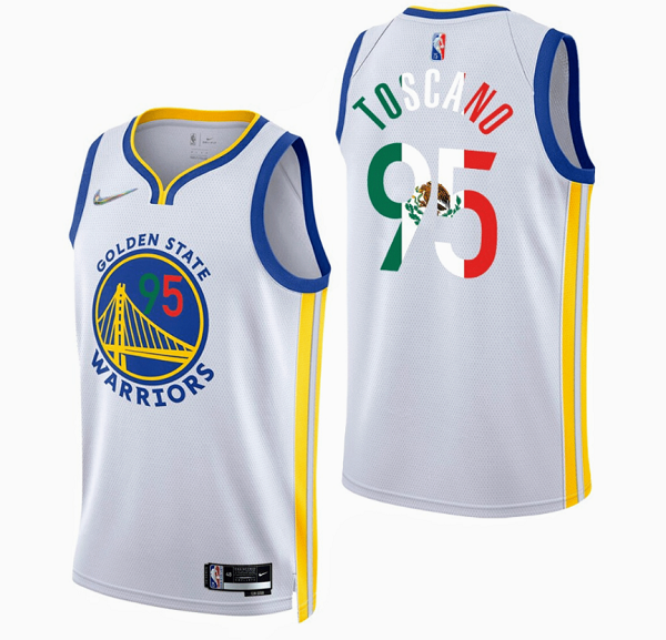 Men's Golden State Warriors #95 Juan Toscano-Anderson 2022 White Special Mexico Edition Swingman Stitched NBA Jersey