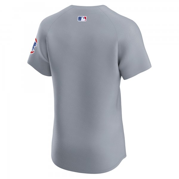 Men's Chicago Cubs  Nike Gray Road Vapor Premier Elite Patch Jersey