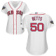 Boston Red Sox #50 Mookie Betts White Home 2018 World Series Women's Stitched MLB Jersey