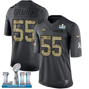 Men's Nike NFL Philadelphia Eagles #55 Brandon Graham Limited Black 2016 Salute to Service Super Bowl LII Jersey