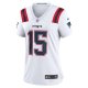 Women's New England Patriots Ezekiel Elliott Nike White Game Player Jersey