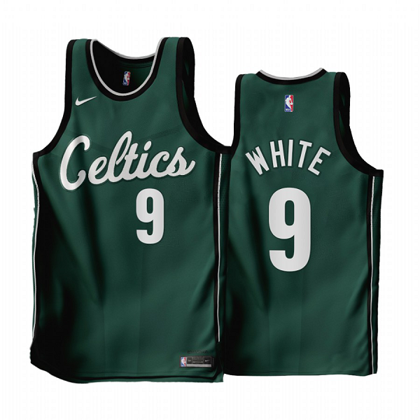 Men's NBA Boston Celtics Derrick White #9 2022-23 Green City Edition Jersey