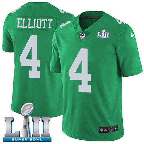 Men's Nike NFL Philadelphia Eagles #4 Jake Elliott Limited Green Rush Vapor Untouchable Super Bowl LII Jersey