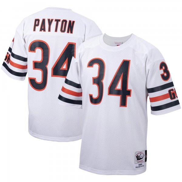 Men's Chicago Bears 1985 Walter Payton Mitchell & Ness White Throwback Retired Player Jersey