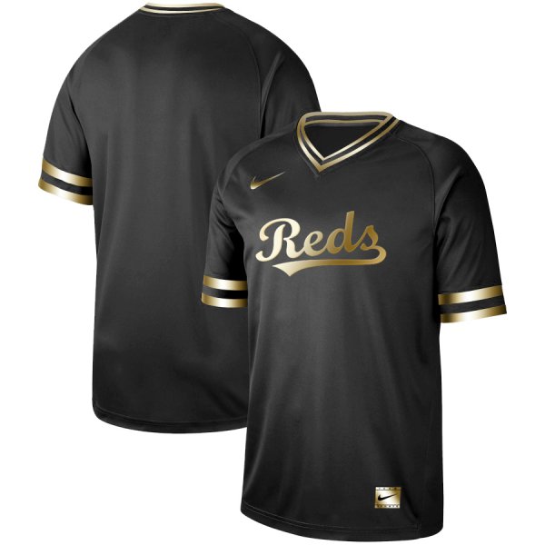 Men's Nike Cincinnati Reds Blank Black Gold MLB Jersey