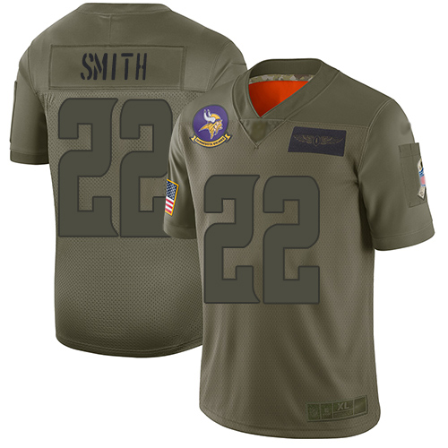 Men's Minnesota Vikings #22 Harrison Smith Camo Stitched NFL Limited 2019 Salute To Service Jersey