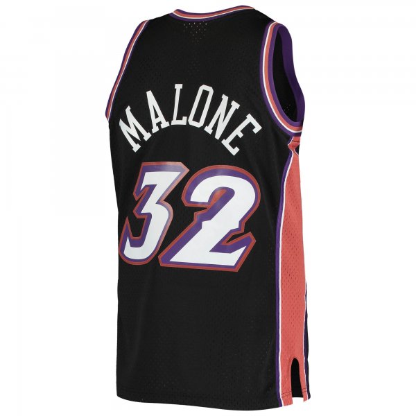 Men's Utah Jazz Karl Malone Mitchell & Ness Black 2001/02 Hardwood Classics Swingman Jersey