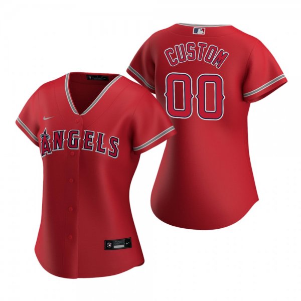 Women's Los Angeles Angels Custom Nike Red 2020 Alternate Jersey