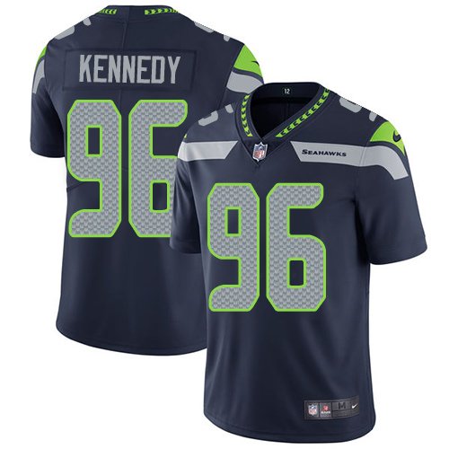 Nike Seattle Seahawks #96 Cortez Kennedy Steel Blue Team Color Men's Stitched NFL Vapor Untouchable Limited Jersey