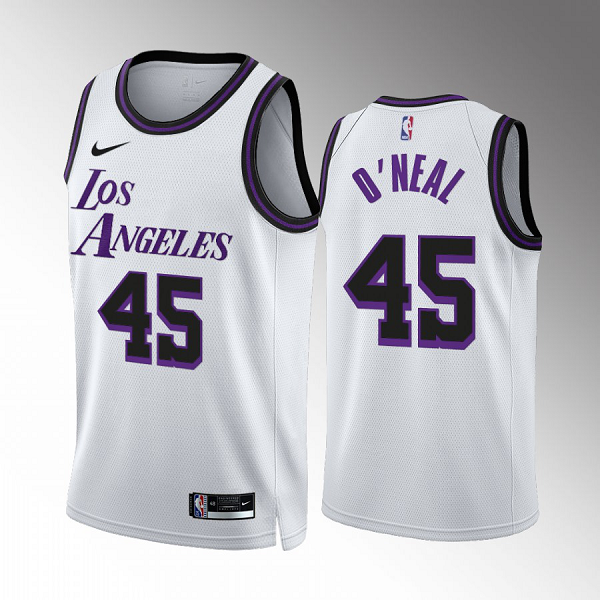 Men's NBA Los Angeles Lakers Shareef O'Neal 2022-23 City Edition White #45 Jersey