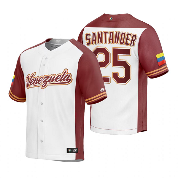 Venezuela Baseball Anthony Santander White 2023 World Baseball Classic Replica Jersey