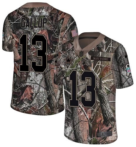 Nike Dallas Cowboys #13 Michael Gallup Camo Men's Stitched NFL Limited Rush Realtree Jersey