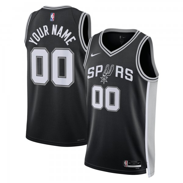 Unisex San Antonio Spurs Nike Black Swingman Custom Jersey - Icon Edition