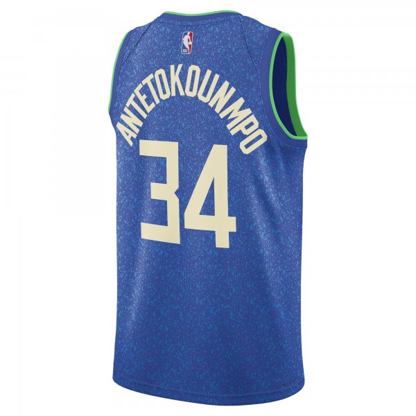 Unisex Milwaukee Bucks Giannis Antetokounmpo Nike Blue 2023/24 Swingman Jersey - City Edition