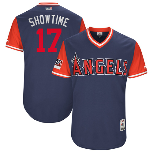 Los Angeles Angels #17 Shohei Ohtani Navy "Showtime" Players Weekend Stitched MLB Jersey