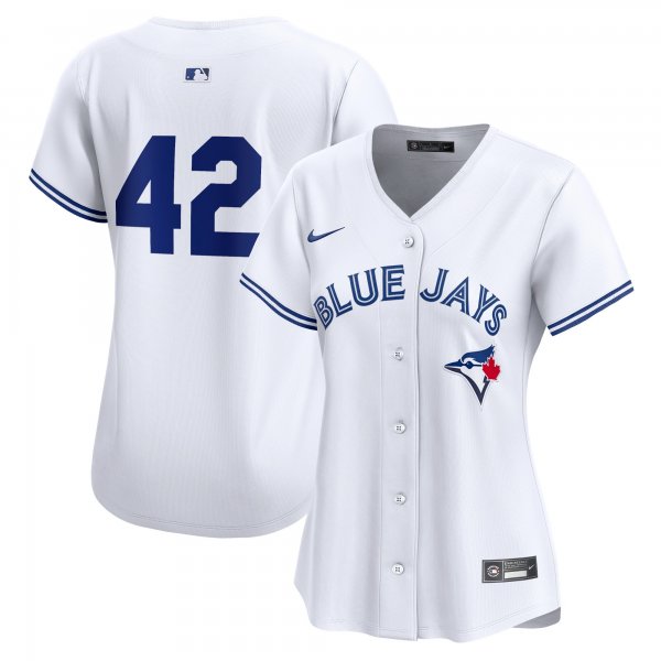 Women's Toronto Blue Jays  Nike White 2024 Jackie Robinson Day Home Limited Jersey