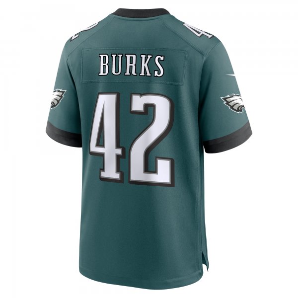 Men's Philadelphia Eagles Oren Burks Nike Midnight Green  Game Jersey