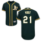 Oakland Athletics #21 Stephen Vogt Green Flexbase Collection Stitched MLB Jersey