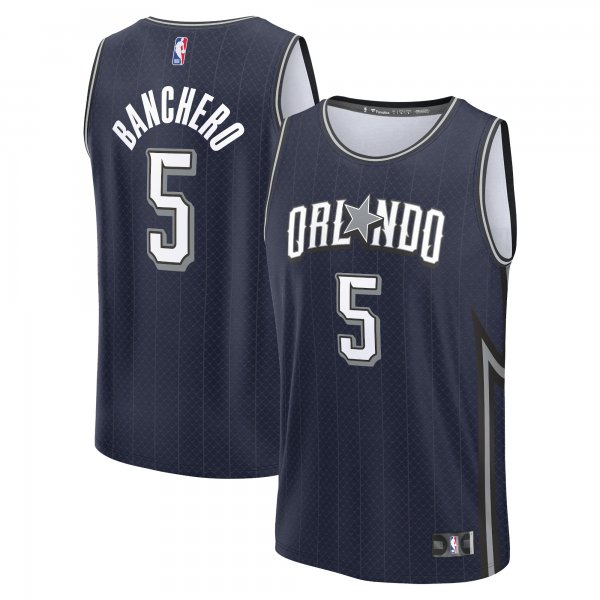 Men's Orlando Magic Paolo Banchero Fanatics Navy Fast Break Jersey - City Edition