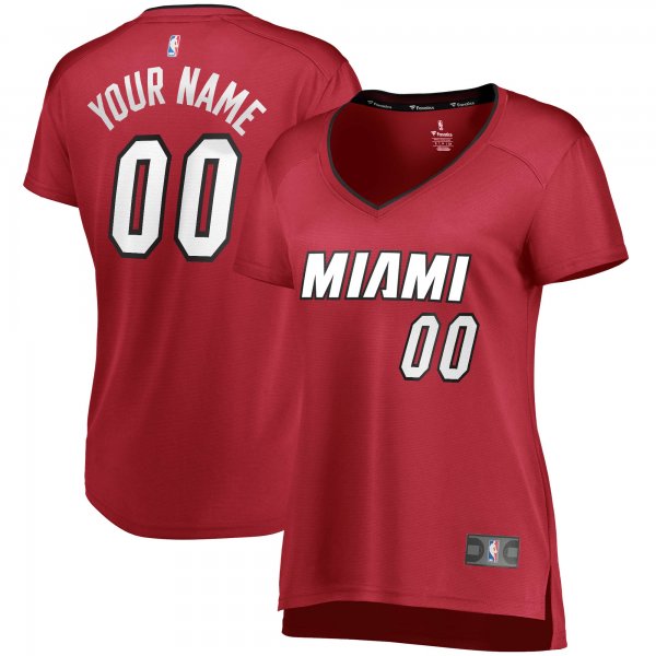 Women's Miami Heat Fanatics Wine Fast Break Replica Custom Jersey - Statement Edition