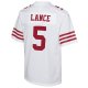 Youth San Francisco 49ers Trey Lance Nike White Game Jersey